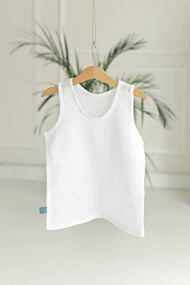 Детская майка без рукавов хлопковая Beyzbaby, White