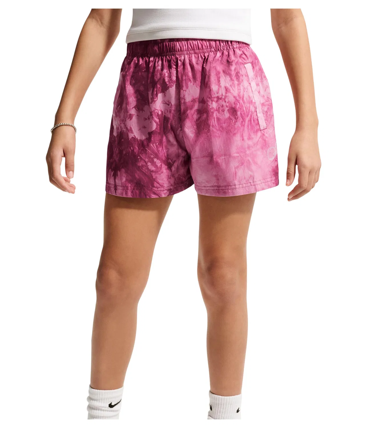 Тканые шорты Sportswear Club (для детей постарше) Nike Kids, Sweet Beet/Soft Pearl — фото 2