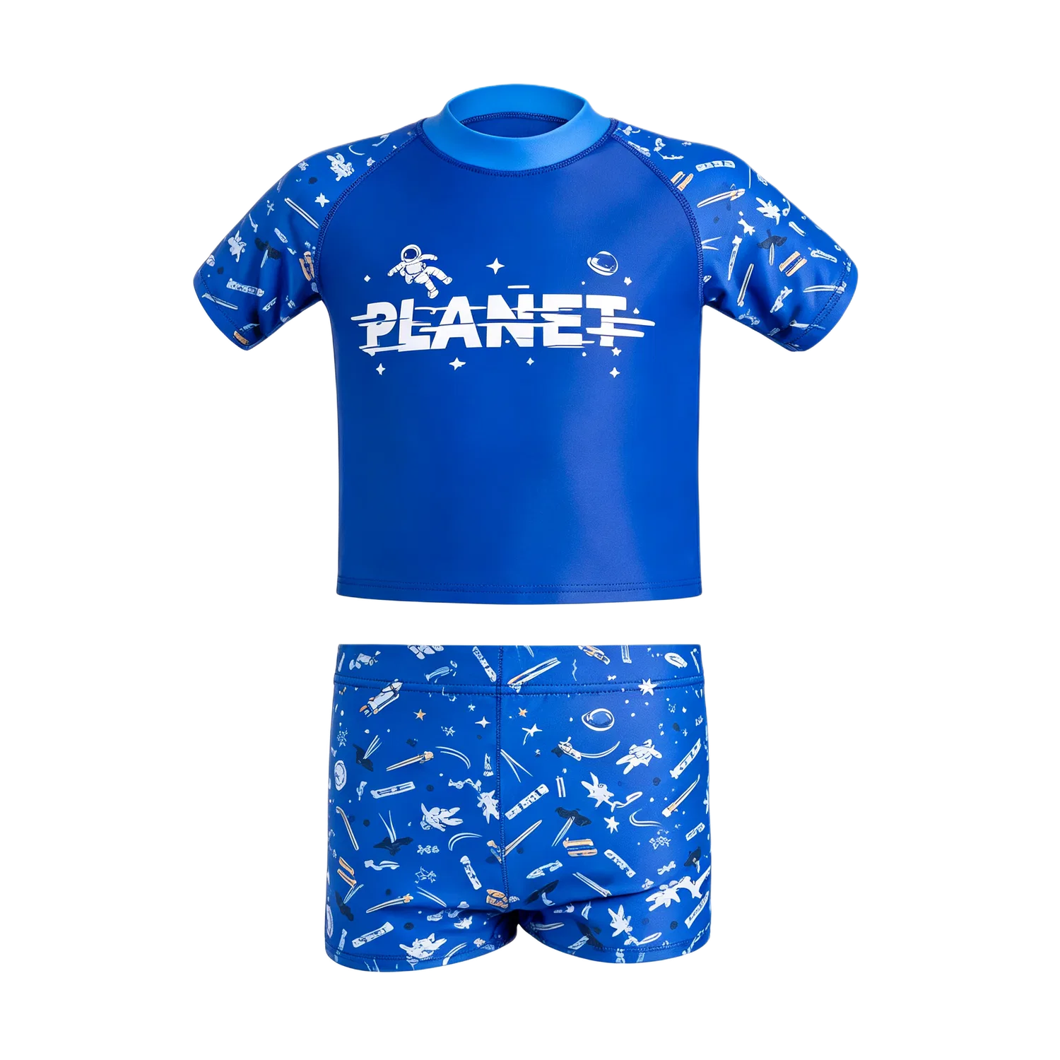 Детский комплект для плавания с длинным рукавом, синий, Mizuno