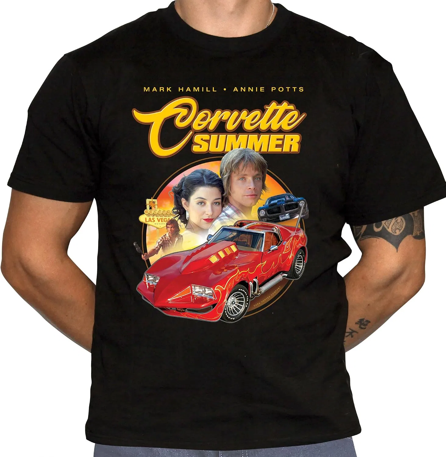 Мужская футболка с принтом Corvette Summer Generic, Black