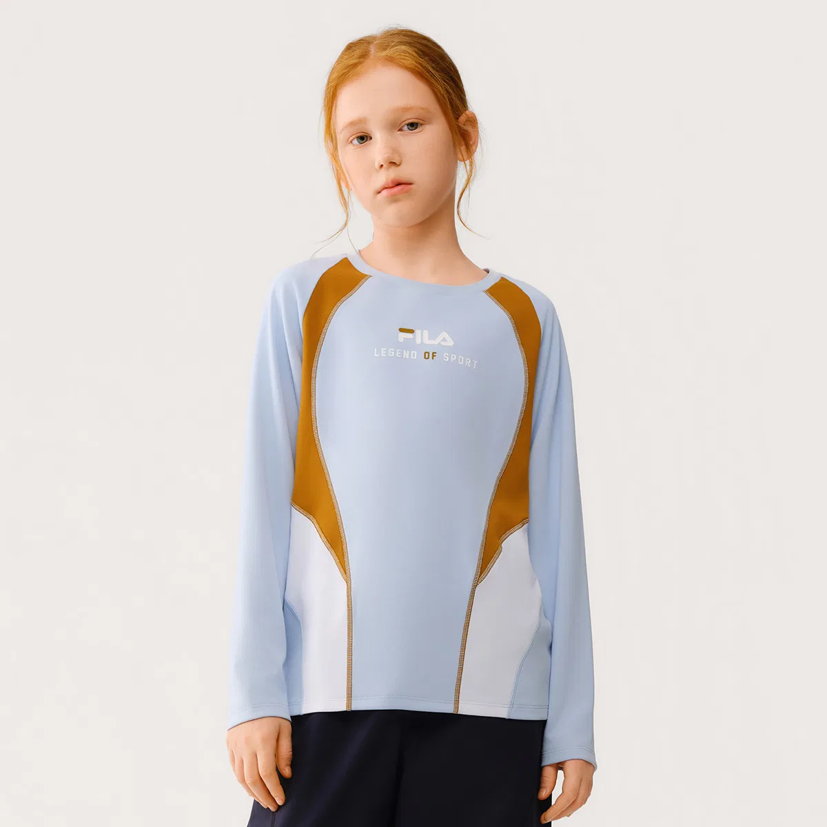 Детская футболка с круглым вырезом Light White Blue FILA KIDS — фото 4