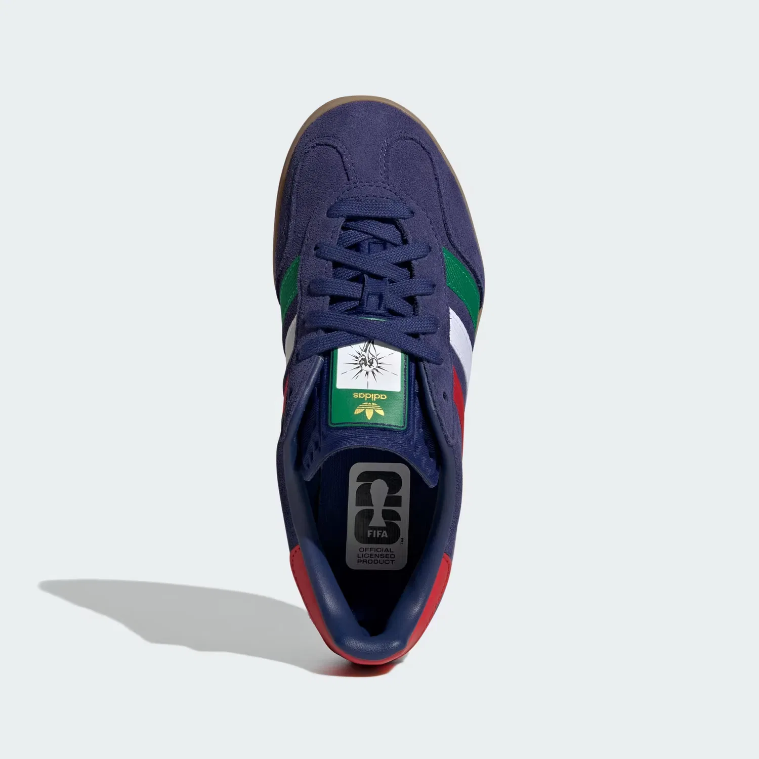 Детские кроссовки с полупрозрачной каучуковой подошвой Gazelle Indoor Adidas Originals, темно-синий/зеленый/алый — фото 2