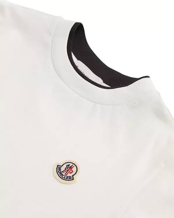 Детская футболка с принтом Logo Tee Little Kid Big Kid Moncler, Natural — фото 3