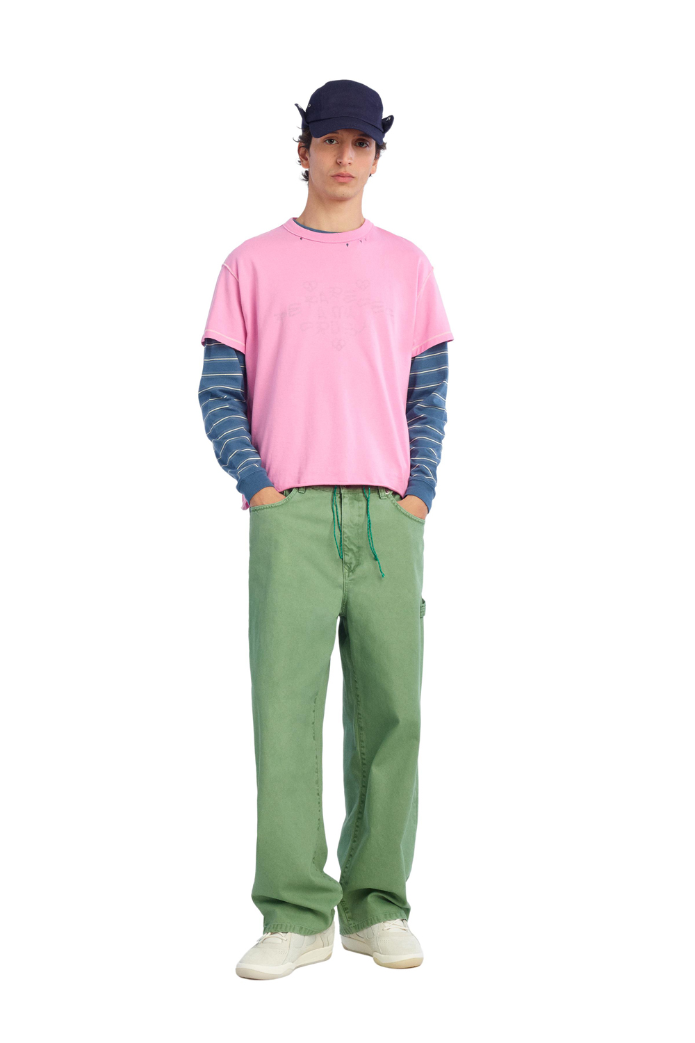 Брюки Zara Benito Antonio Collection Relaxed Fit Carpenter With Pocket, зеленый
