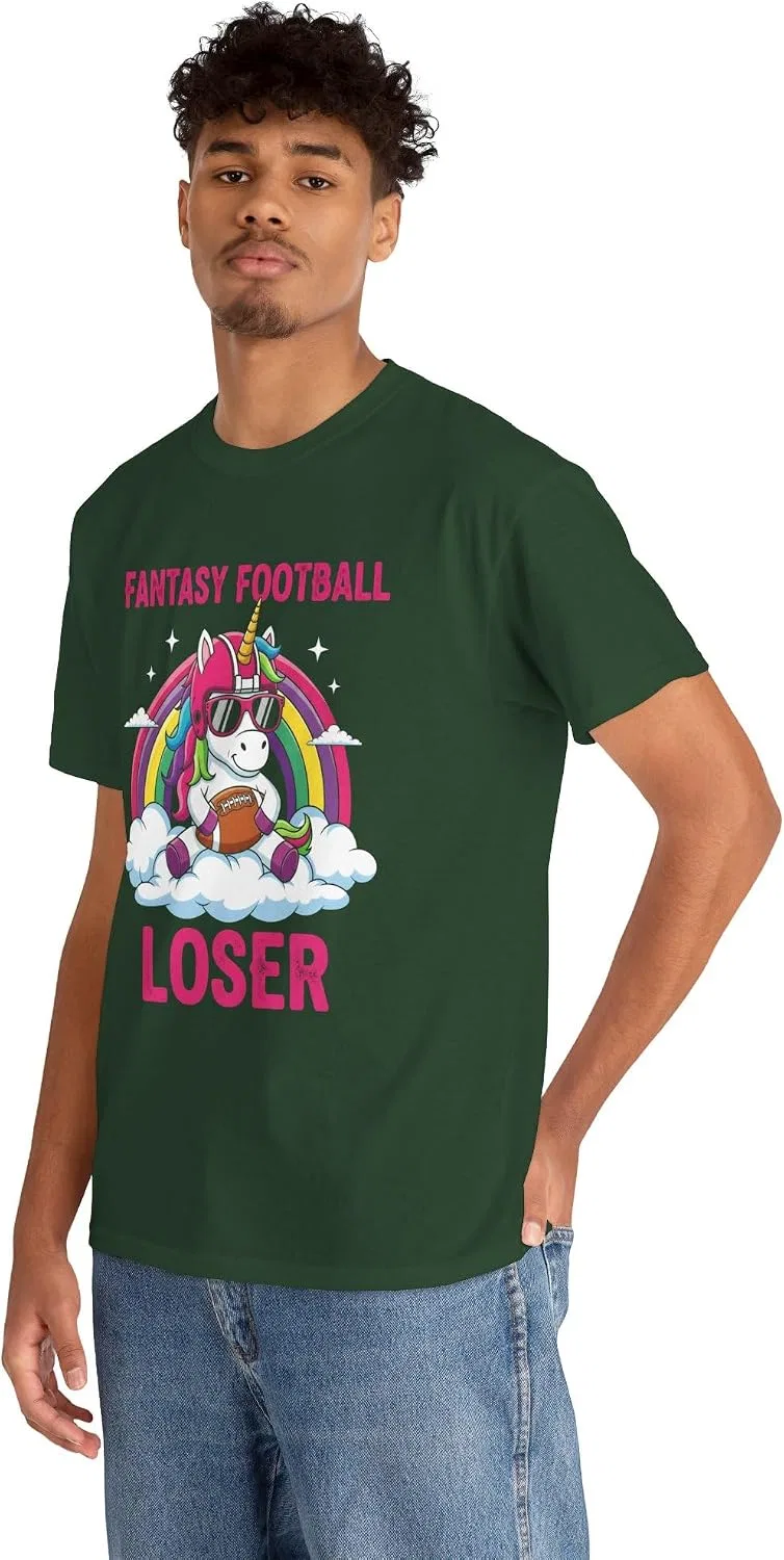 Мужская футболка с принтом Fantasy Football Loser, тёмно-зелёный — фото 4