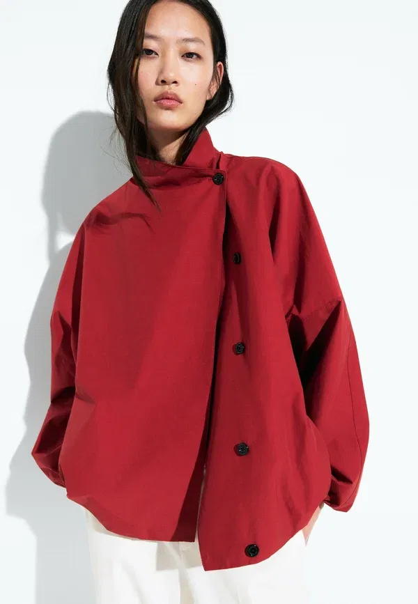 Куртка с высоким воротником Summer jacket Massimo Dutti, красный