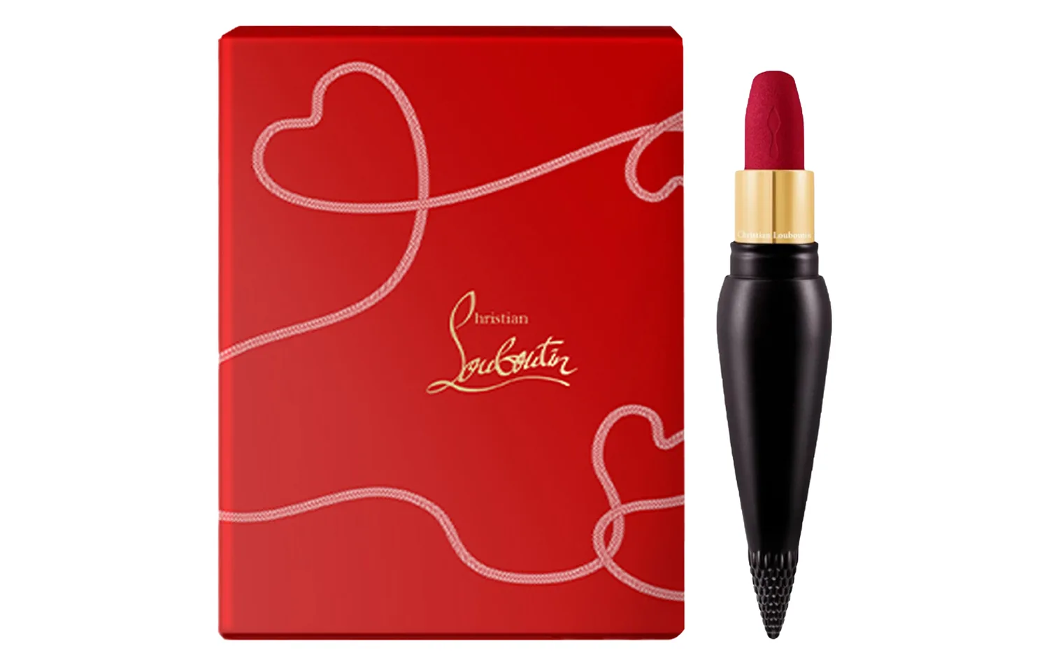 Christian Louboutin Помада матовая CL Queen's Baton Box, легко растушевывается, стойкая, 3.8 г, #001M
