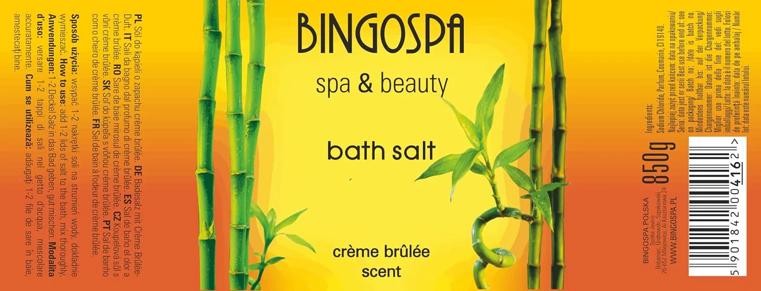 Соль для ванн с ароматом Крем-брюле, 850 г, BingoSpa