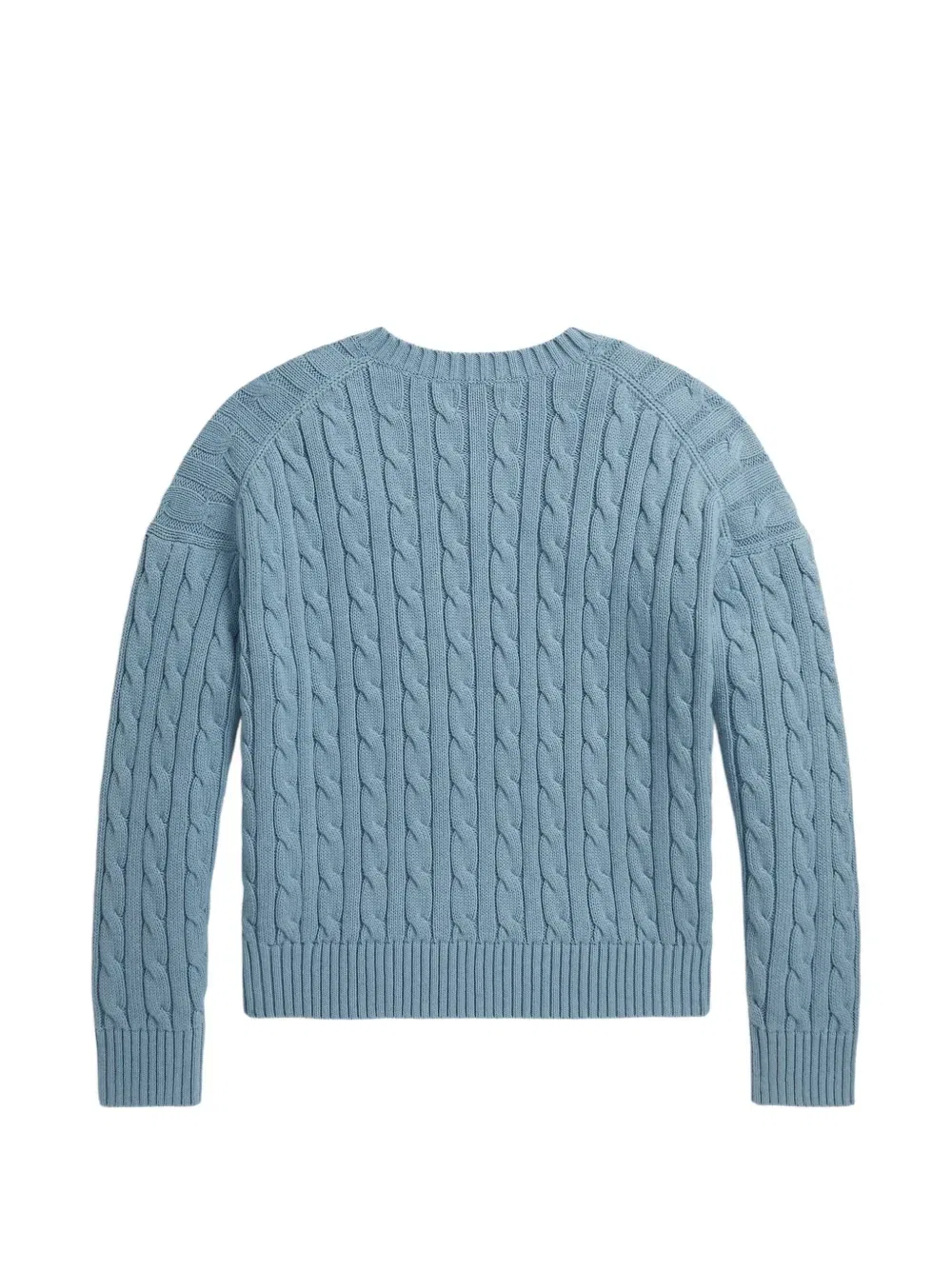 Свитер фактурной вязки с V-образным вырезом Polo Ralph Lauren Kids, синий — фото 2