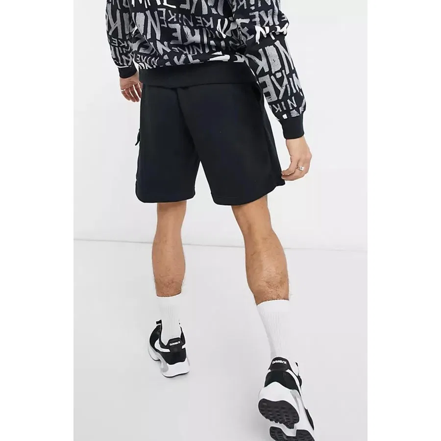 Шорты карго из флиса с утягивающим поясом Nike Sportswear Club Fleece, Черный — фото 3