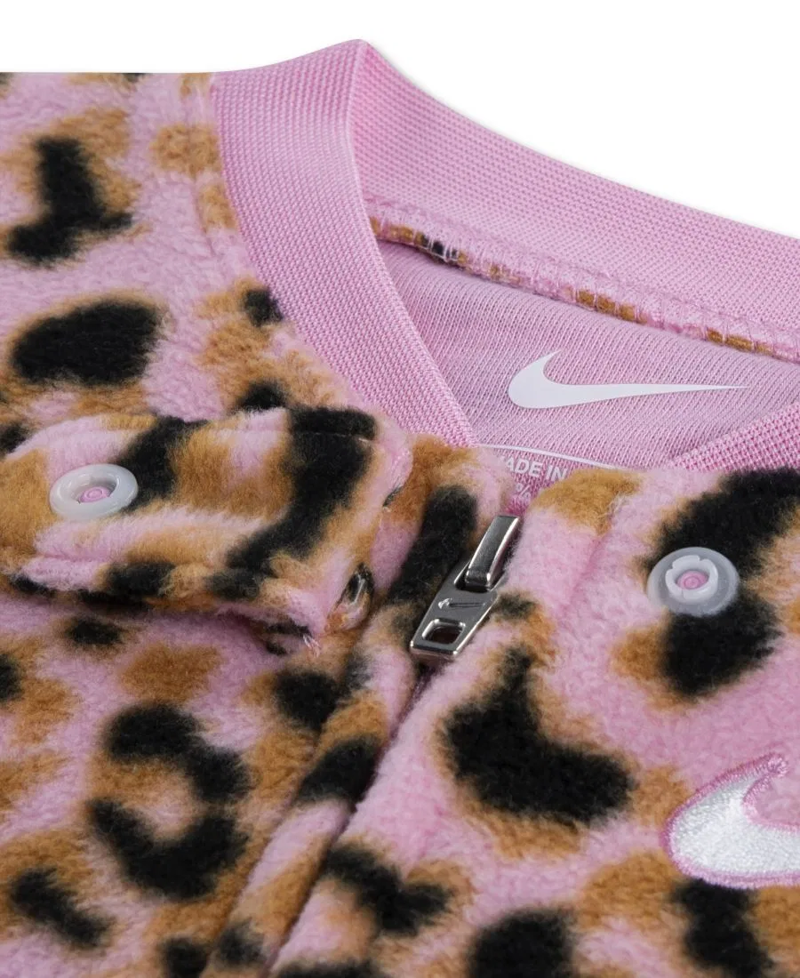Детский комбинезон с принтом, с длинным рукавом, модель Allover Printed Footed Nike, Pink Rise — фото 3