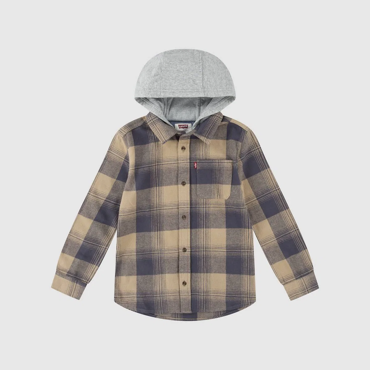 Клетчатая фланелевая рубашка для мальчиков 8-20 лет Levi's, Tannin - Brown — фото 4