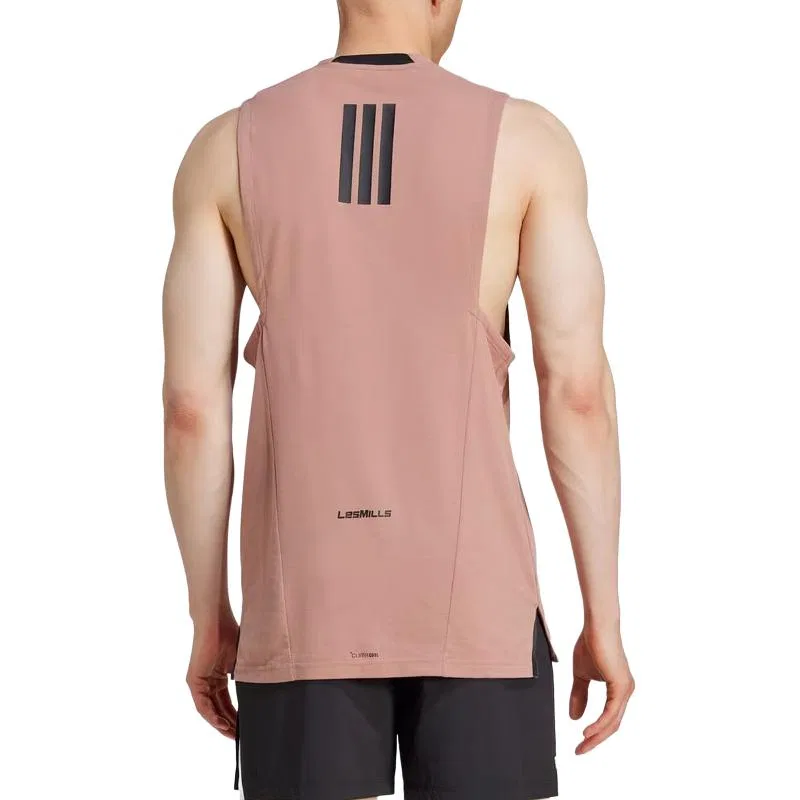 Мужская майка Climacool с принтом LES MILLS, Adidas, Brown — фото 4