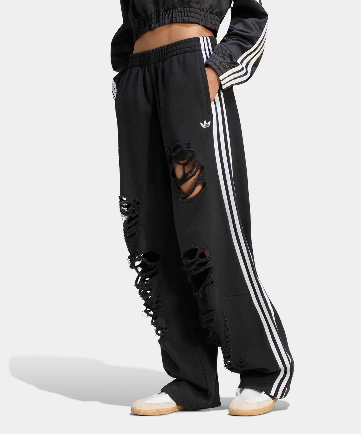 Женские джоггеры с потертостями Adidas Originals, Черный