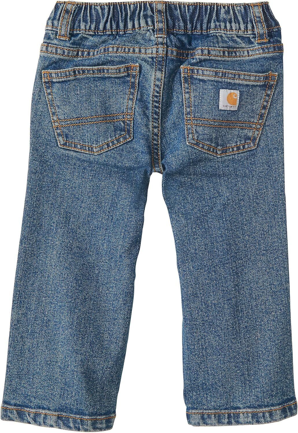 Джинсы Carhartt для мальчиков, свободный крой, 5 карманов, расклешенные, Medium Wash — фото 3