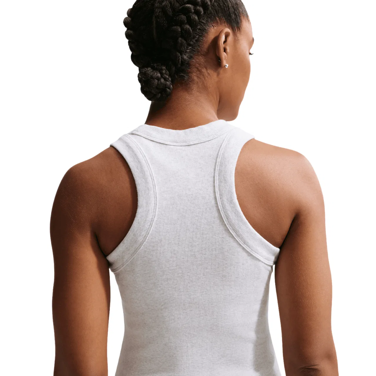 Женское платье Chill Knit Rib Tank Nike, цвет Birch Heather/Black — фото 2