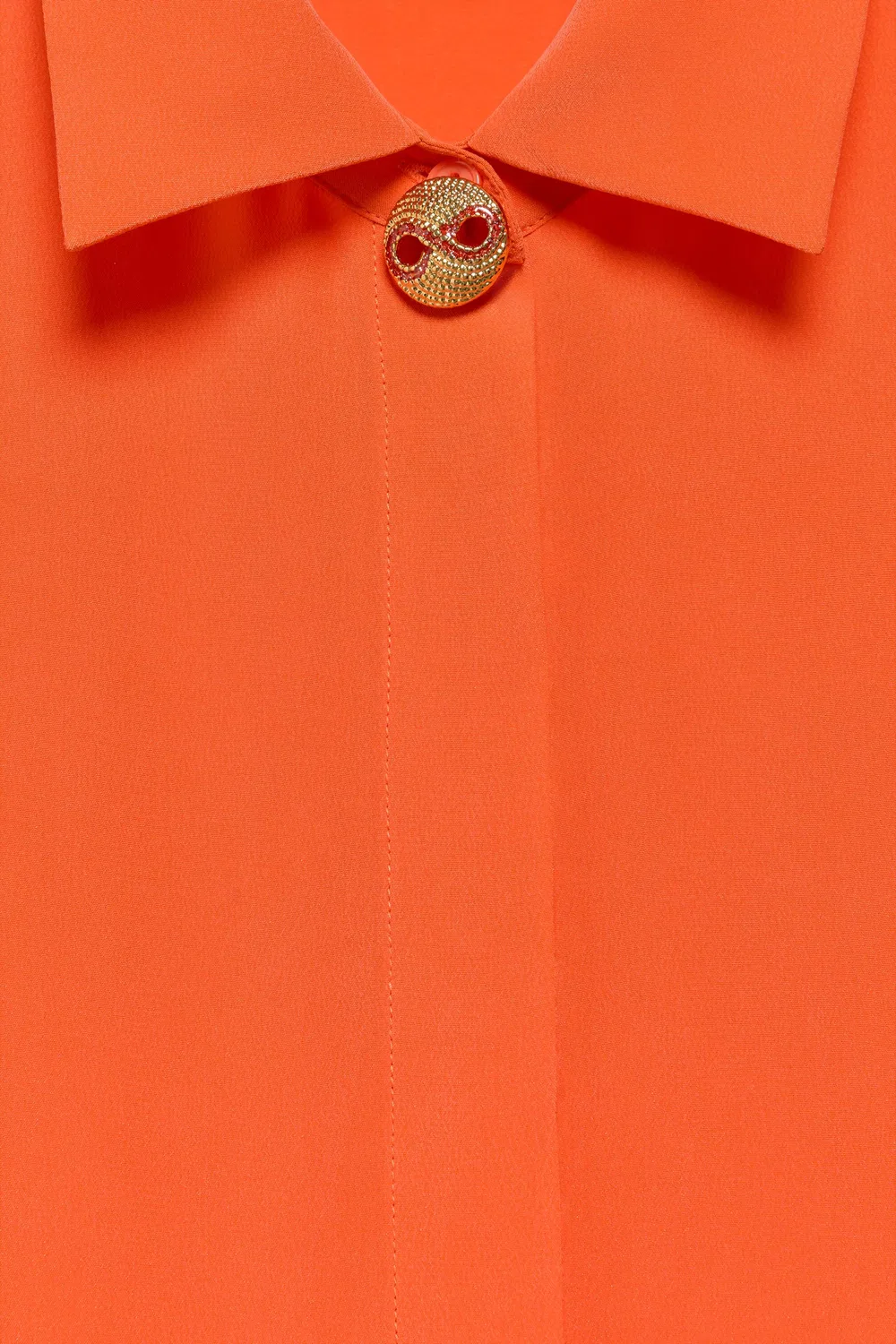 Шелковая рубашка Marisa Berenson x Zara, 100%, Red/Orange — фото 3
