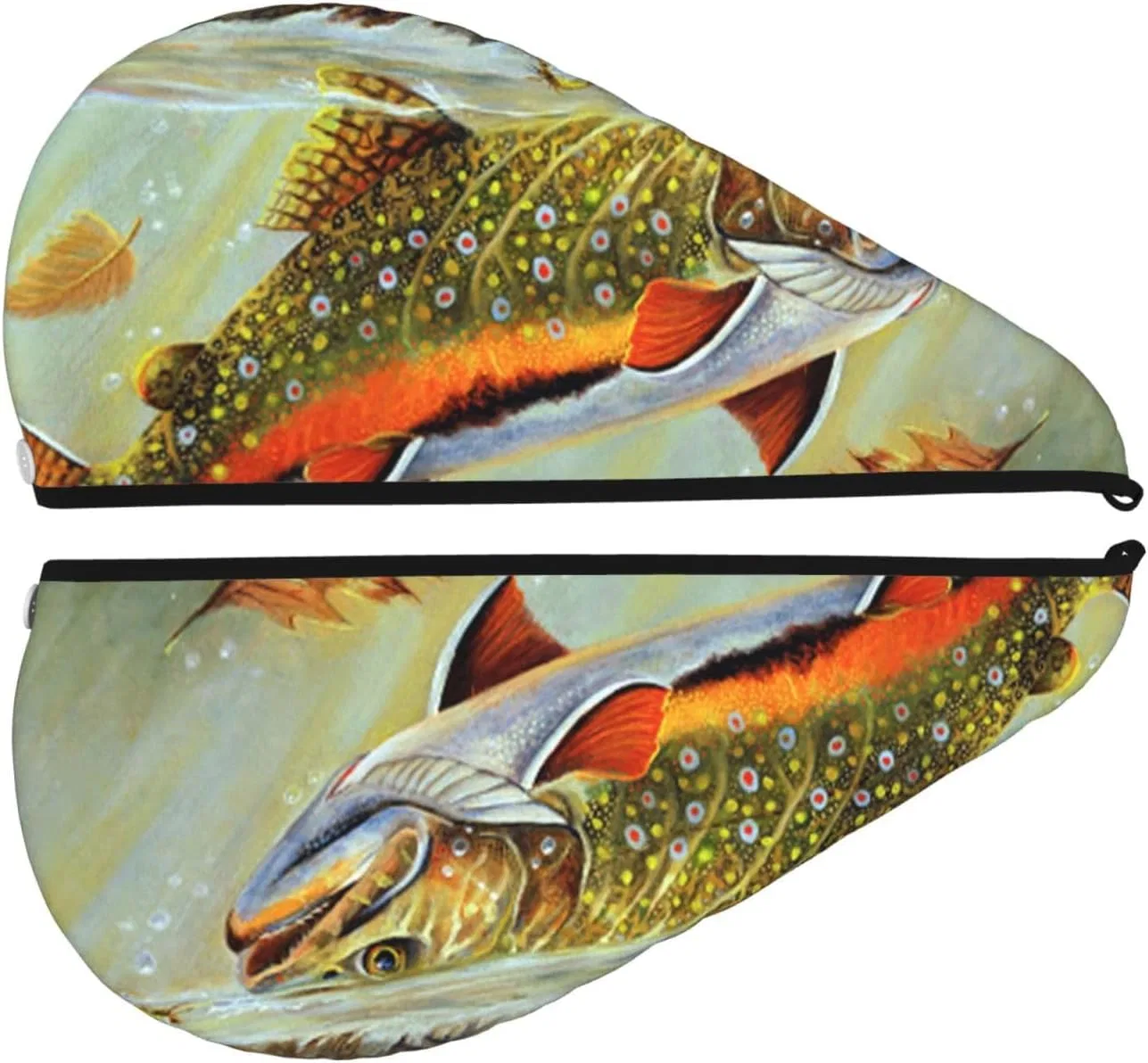Шапочка для душа COMAAM, микроволокно, 64x26 см, Brook Trout Fishing — фото 2