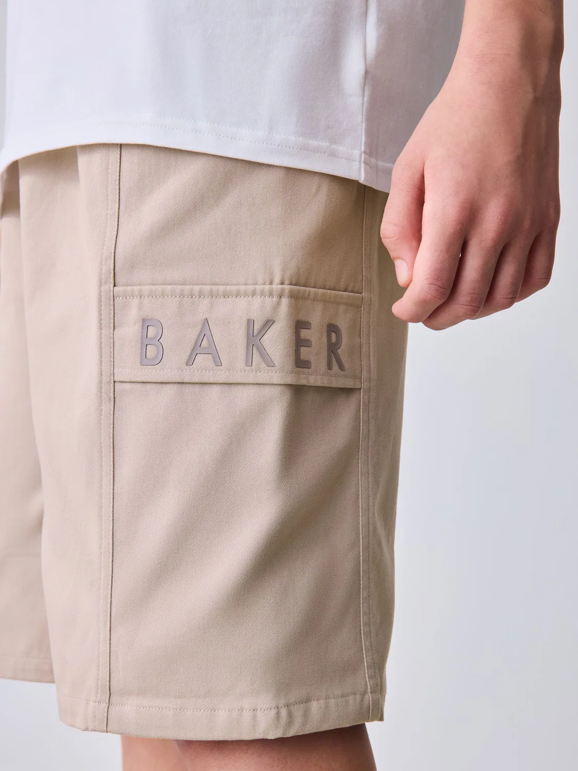 Шорты карго тканые Baker by Ted Baker, цвет Stone — фото 4