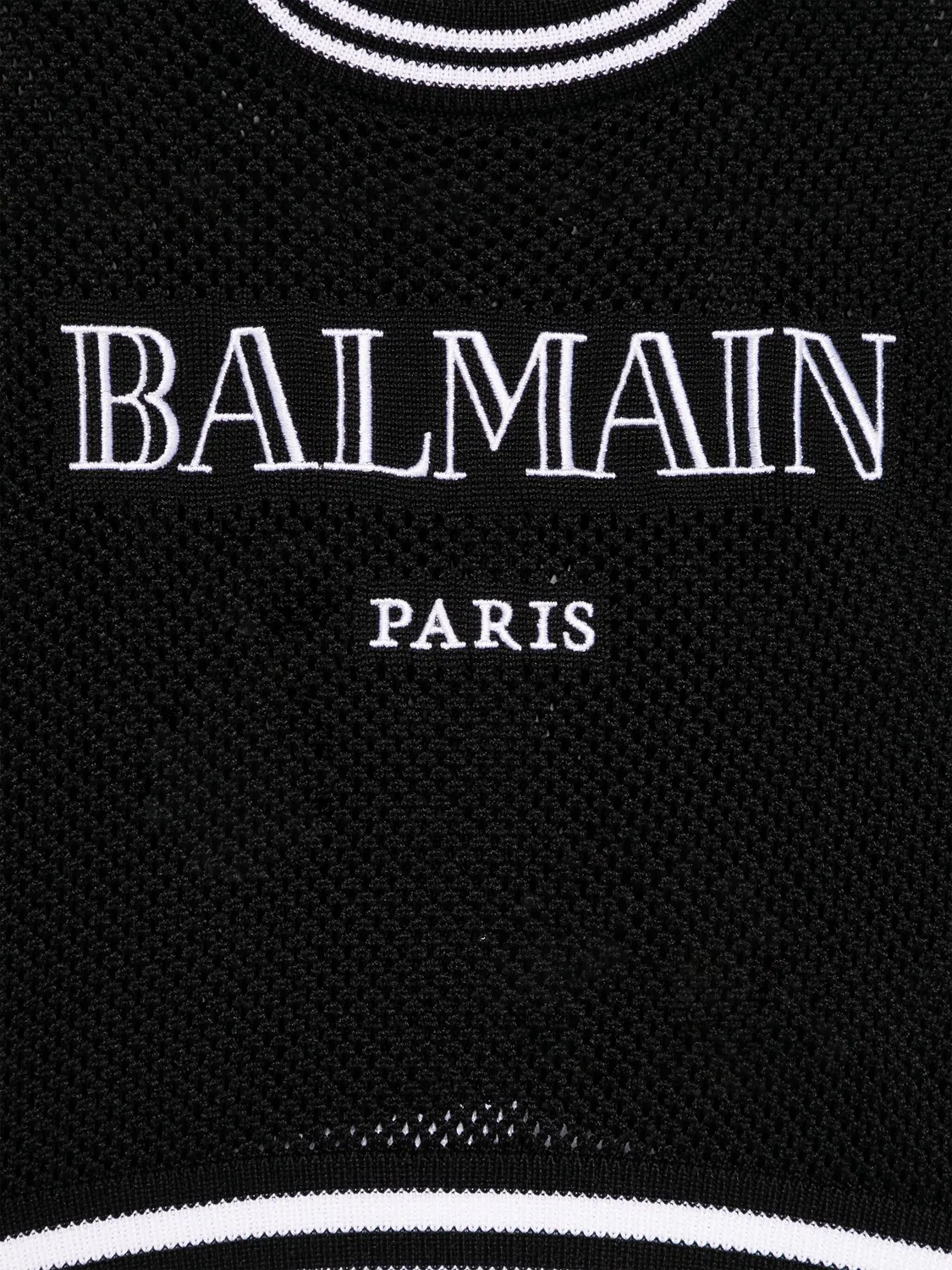 Balmain Черный трикотажный топ для девочек — фото 2