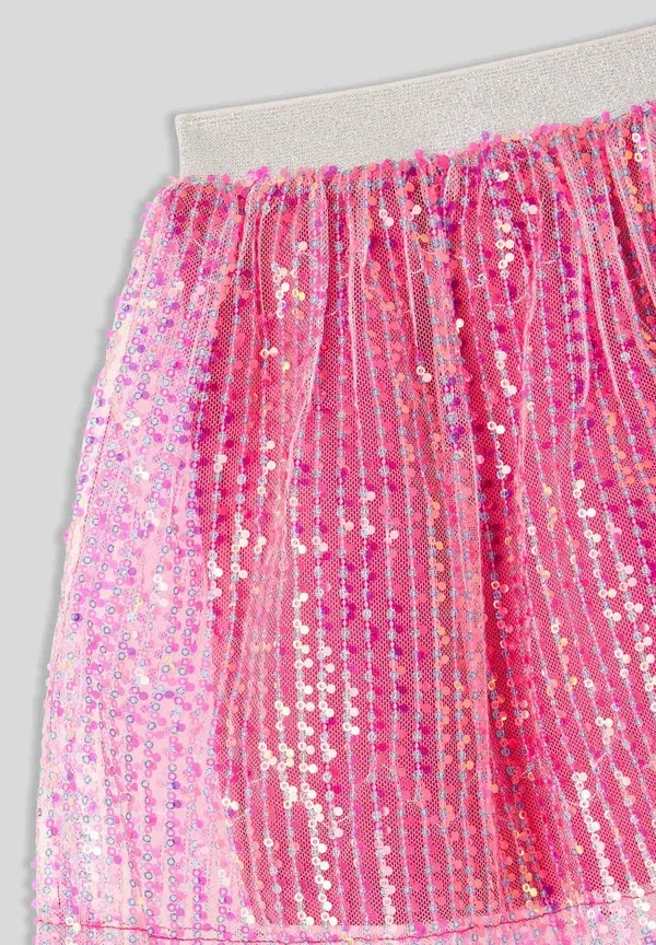 Юбка с пайетками A-line skirt Terranova, fucsia, лайм/фуксия — фото 4
