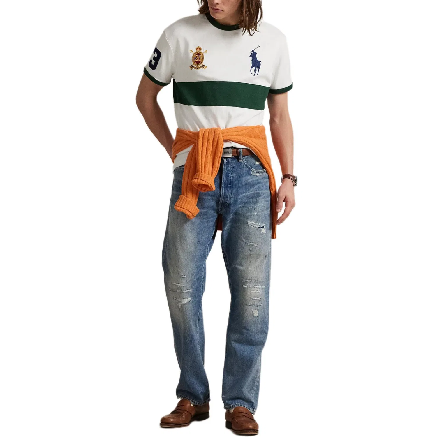 Мужская футболка с принтом Big Pony FW25 Classic Version, Polo Ralph Lauren, White — фото 2