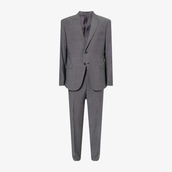 

Костюм однобортный шерстяной M line sharkskin Emporio Armani, серый