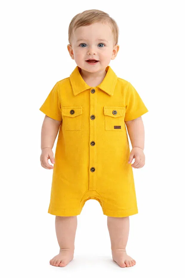 Детский комбинезон для мальчиков с коротким рукавом Chicsy Baby, Yellow