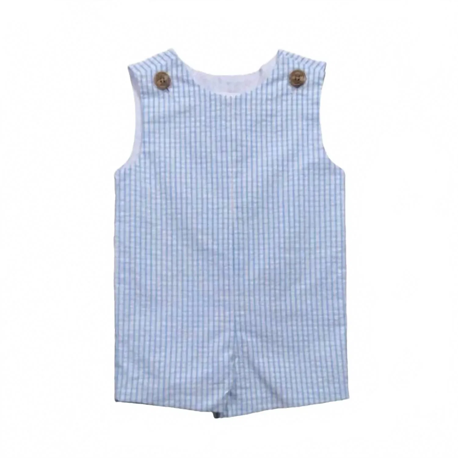 Детский боди-комбинезон для мальчиков на кнопках Rivers Seersucker Jon Jon Saltwater Boys Co., Seaside White Plaid