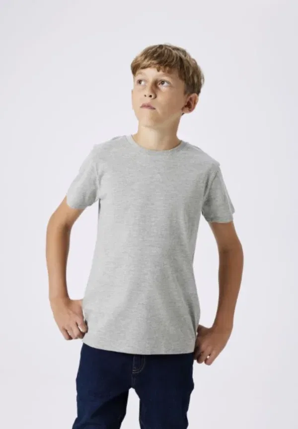Футболка хлопковая Basic T-shirt Two Soon, Grey Melange, серый — фото 2