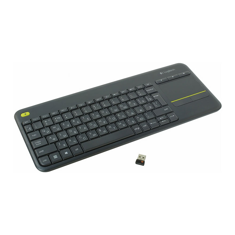 

Клавиатура беспроводная Logitech K400 Plus, с тачпадом, английская раскладка, чёрный