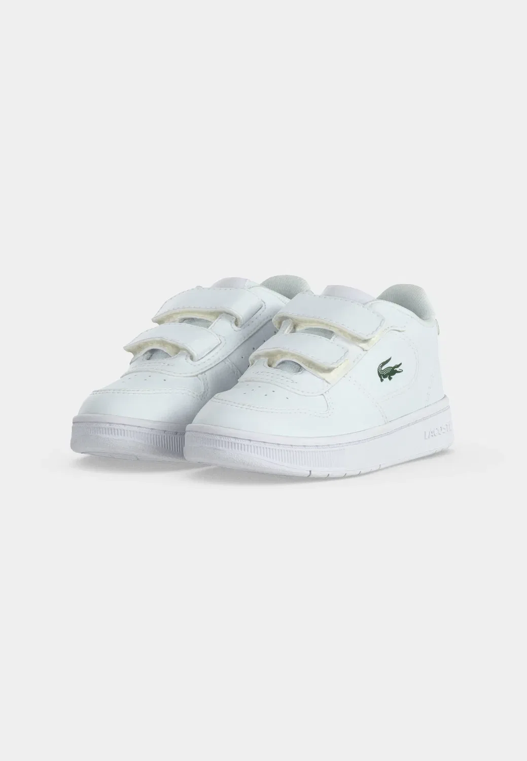 Детские кроссовки на липучках, унисекс Lacoste, White/Dark Green — фото 3
