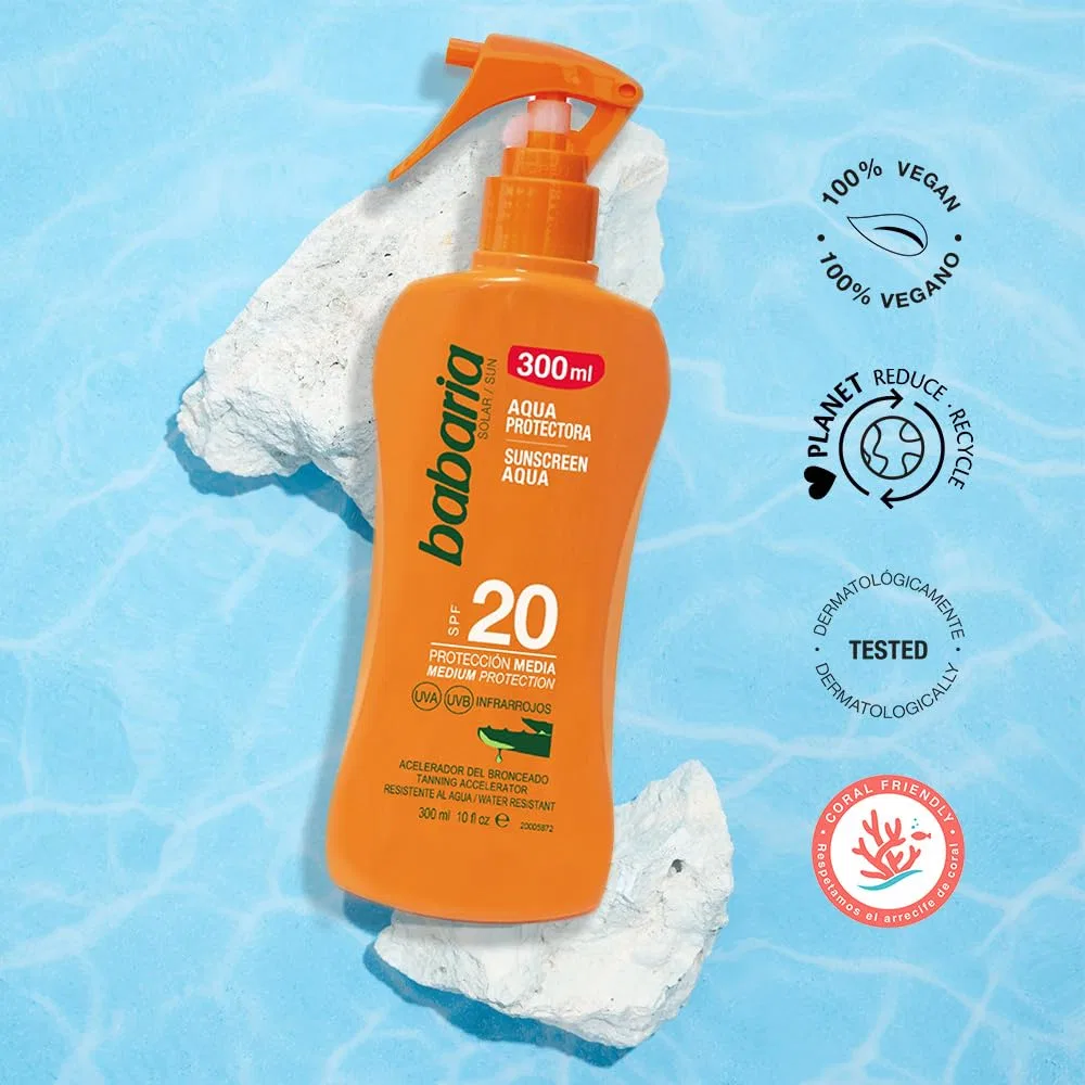 Спрей солнцезащитный SPF 20 Babaria Aqua Aloe, 300 мл — фото 4