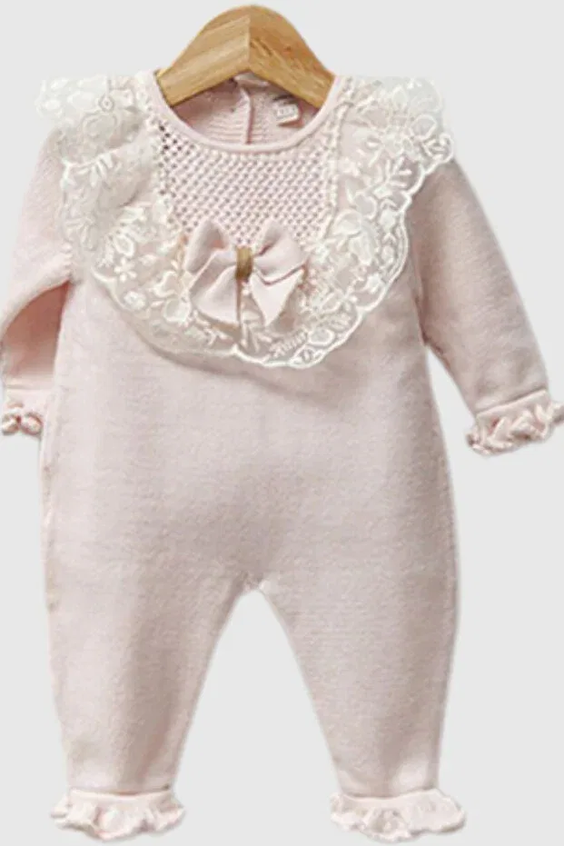 Детский комплект для новорожденных девочек хлопковый Blossom Lace Trim 5-Piece Baby Girl Hospital Discharge Set-Premium Cotton Knit Newborn Set-Gift Ready Naka Concept, Pink — фото 3