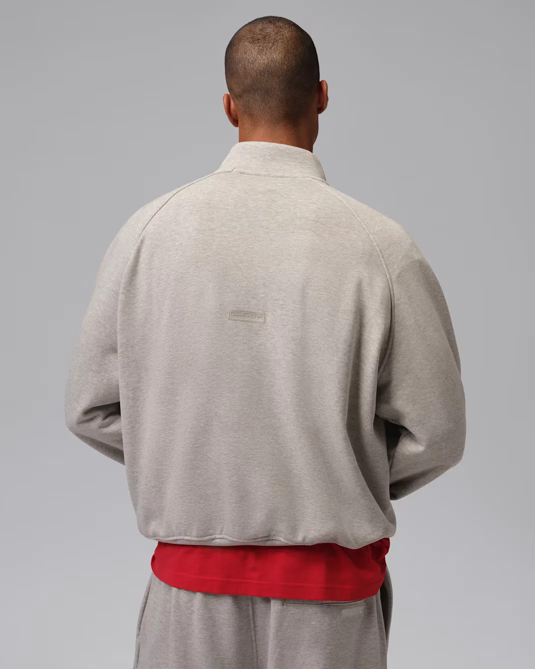 Мужская футболка с застежкой-молнией на четверть длины Jordan Flight Fleece, Grey Heather — фото 2