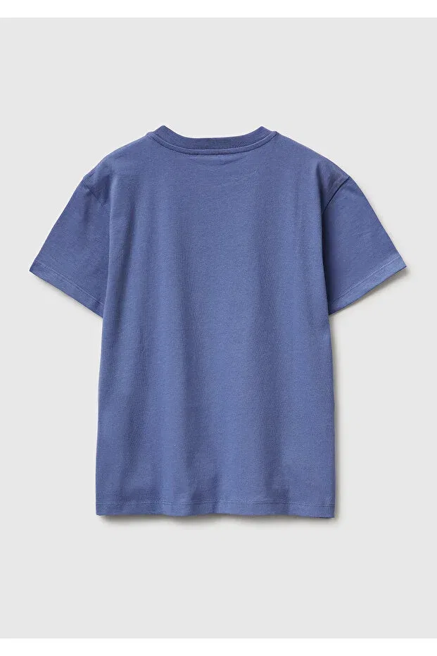 Детская футболка для мальчиков с принтом United Colors Of Benetton, Aviator Blue — фото 2