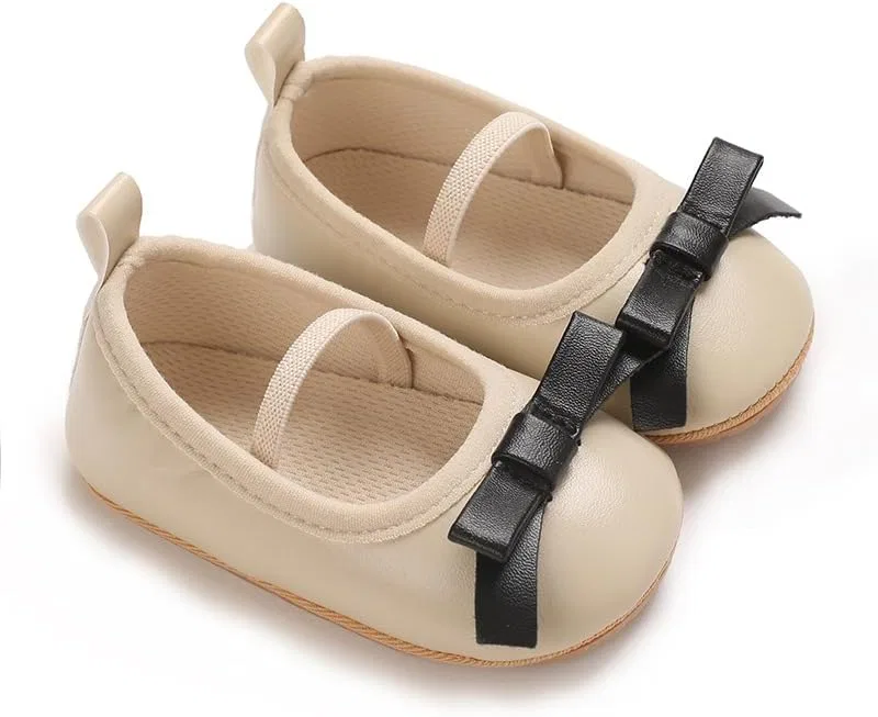 Детские туфли Мэри Джейн для девочек с бантом из полиуретана Purepips, Beige