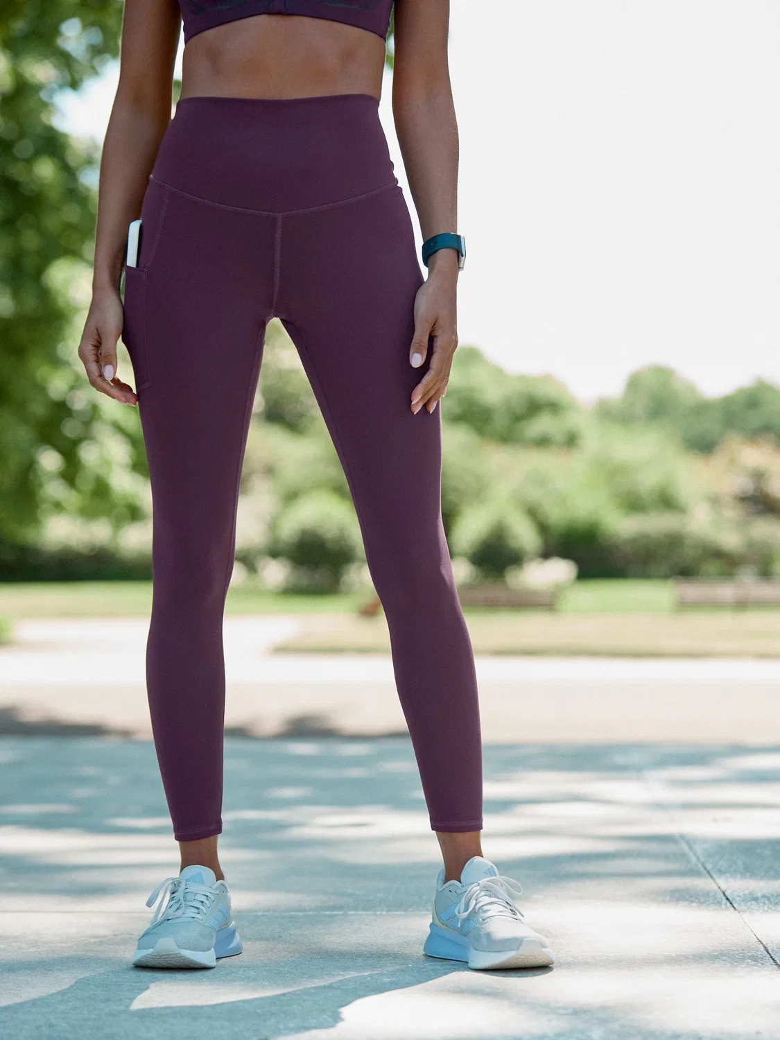 Леггинсы для фитнеса с карманом, Aubergine Active Sports Dry Tech Next, баклажановый