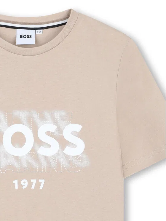 Футболка regular fit Boss, бежевый — фото 3