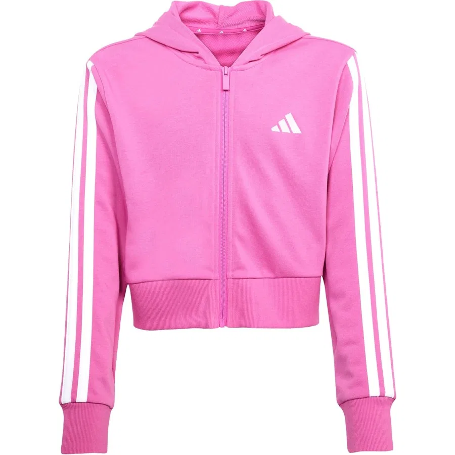 Детский худи с капюшоном и полной застежкой-молнией Sportswear Essentials adidas, Розово-белый — фото 3