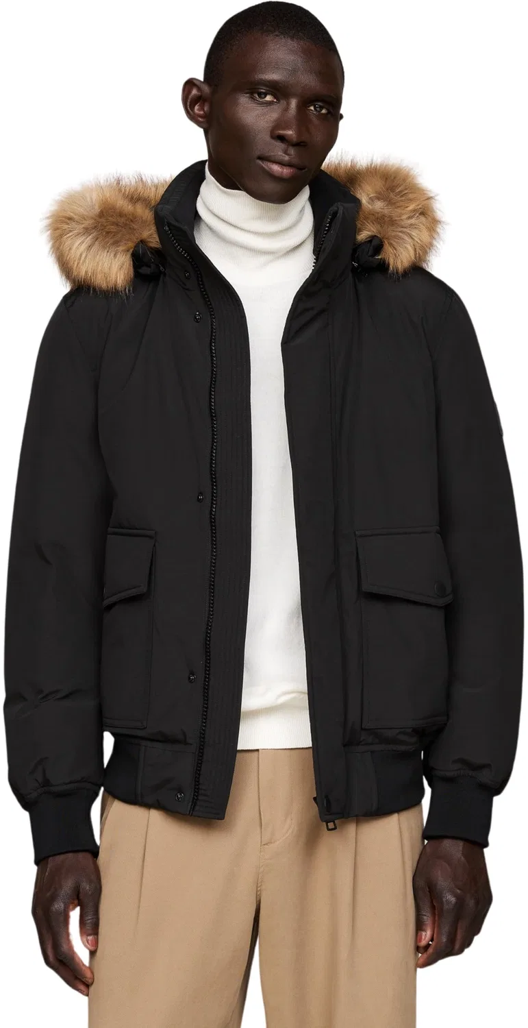 Мужская куртка-бомбер с капюшоном Rockie Down Tommy Hilfiger, Black (Black)