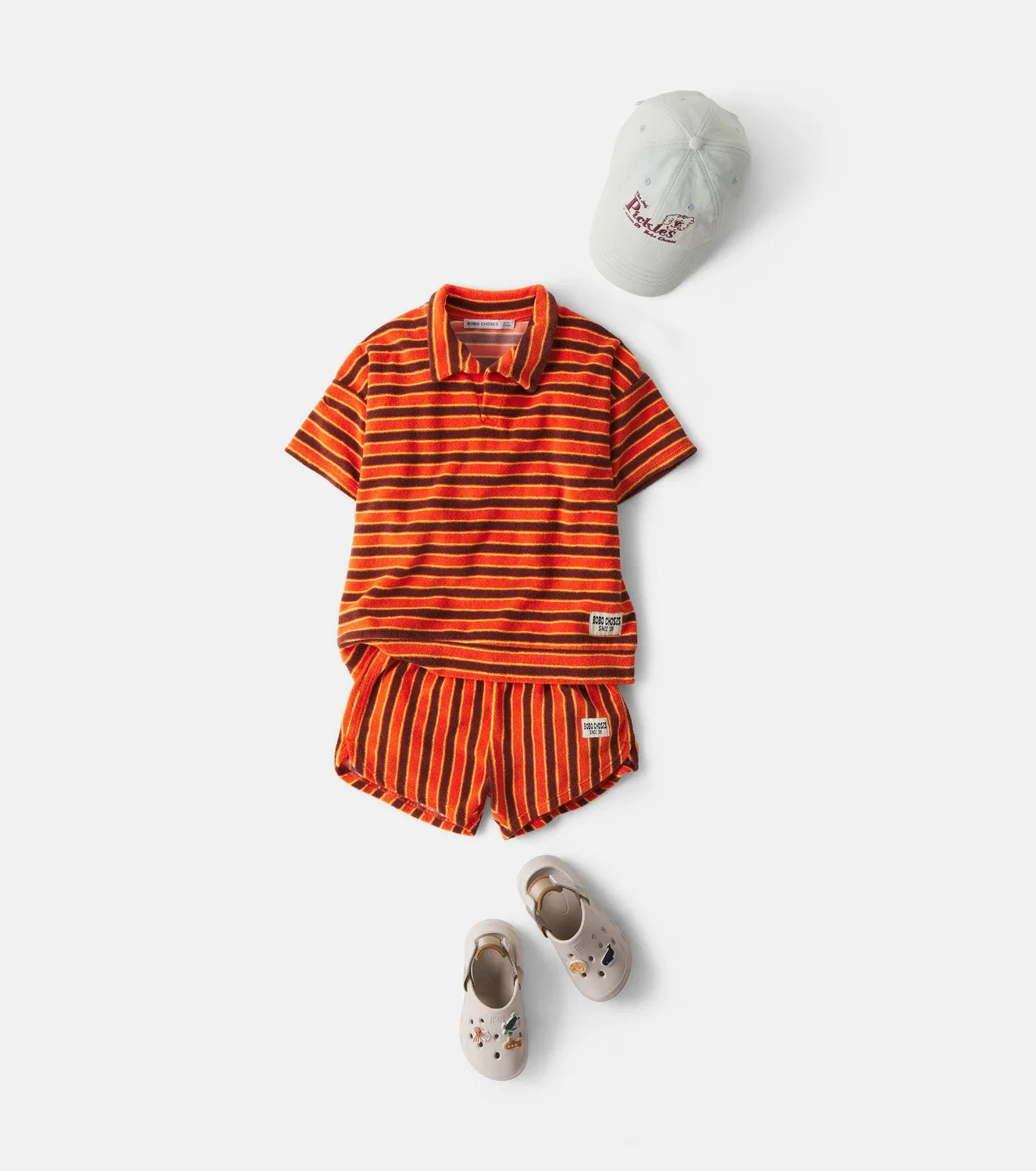 Поло с воротником поло из смесового хлопка Bobo Choses, Orange Gold Hardware — фото 2
