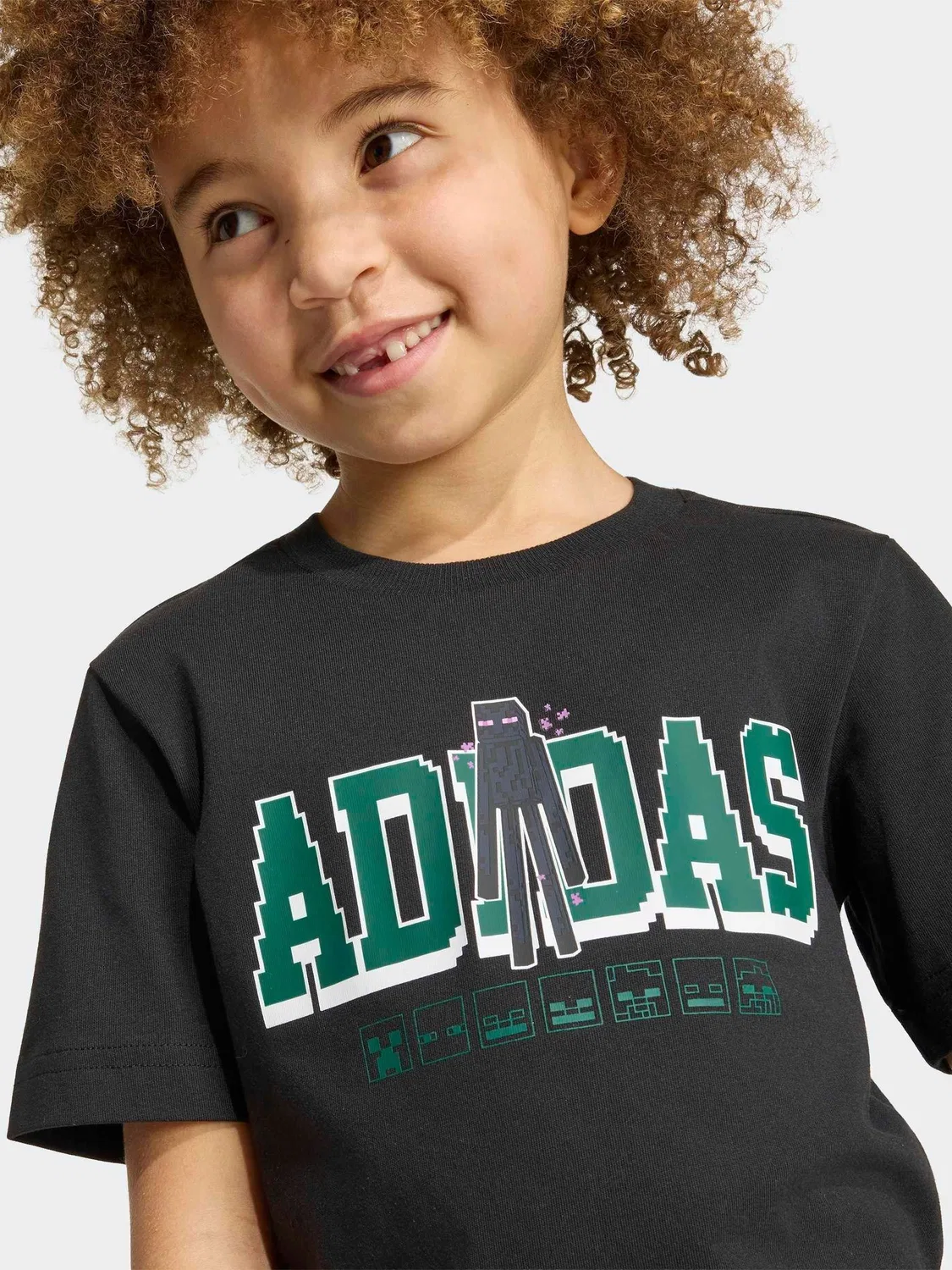 Футболка с принтом Minecraft adidas, черный — фото 4