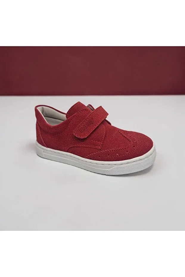 Детские кроссовки для девочек из замши с липучкой Momykids, Red