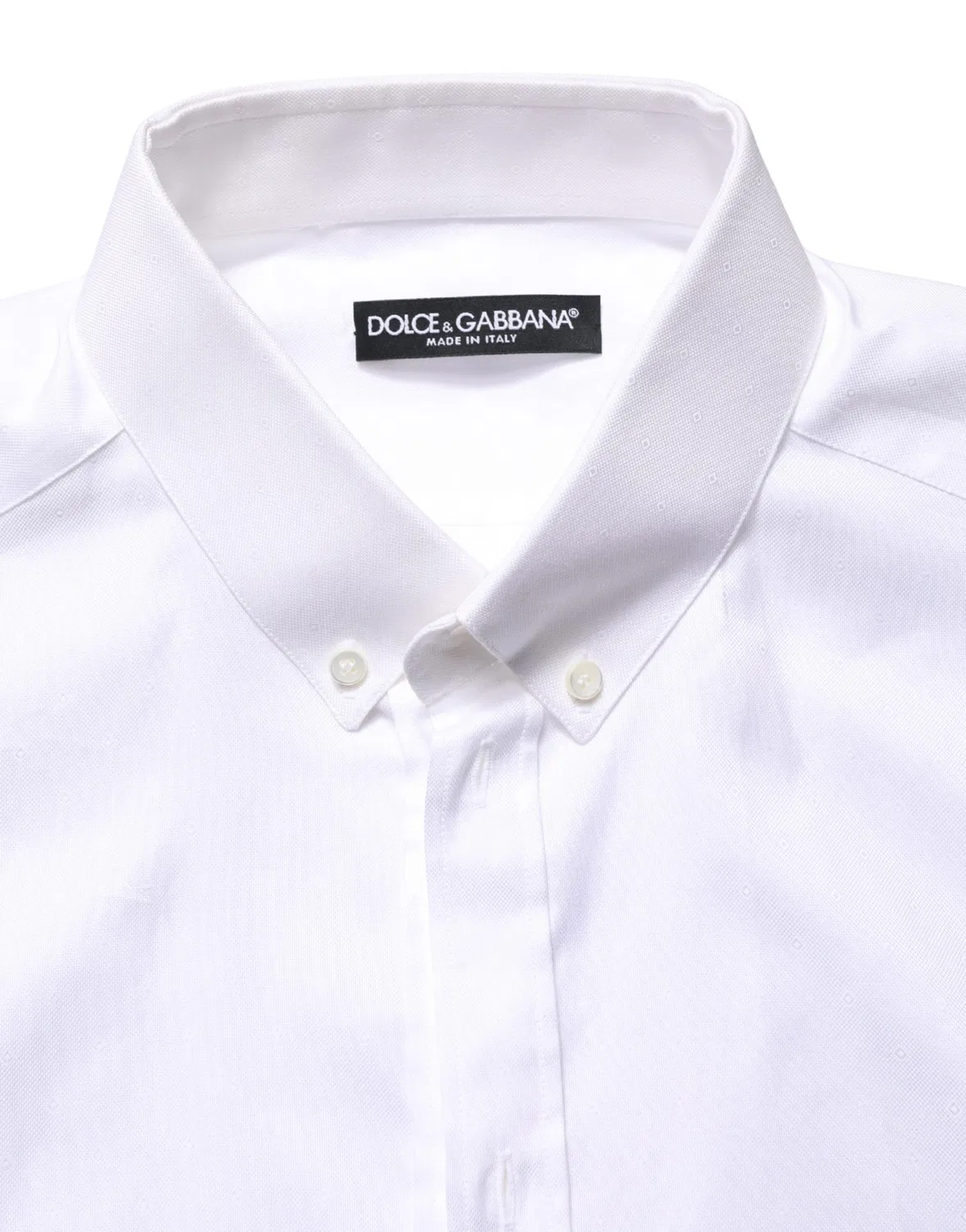 Мужская рубашка с коротким рукавом на пуговицах White Cotton Short Sleeves Button Down Dolce & Gabbana, White