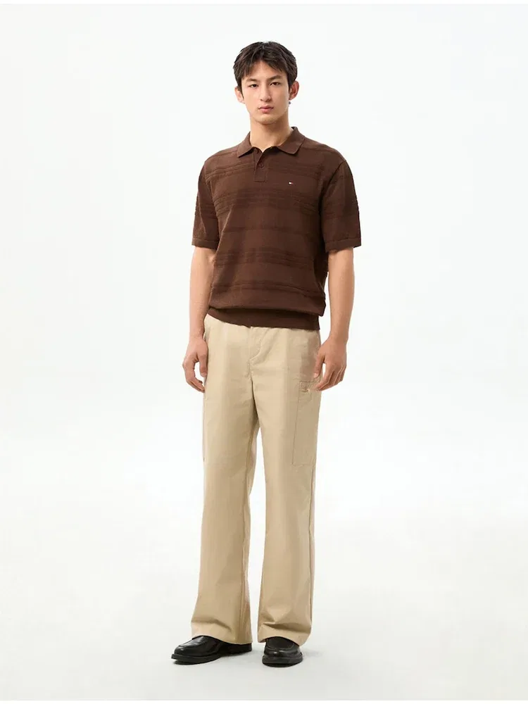 Свитер поло хлопковый смесовый Polo Shirt TOMMY HILFIGER, Ochre — фото 2