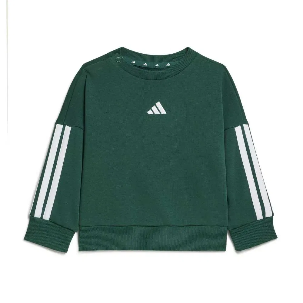 Детский комплект для девочек с длинным рукавом Adidas Essentials 3 Stripes French Terry Joggers, Green — фото 2