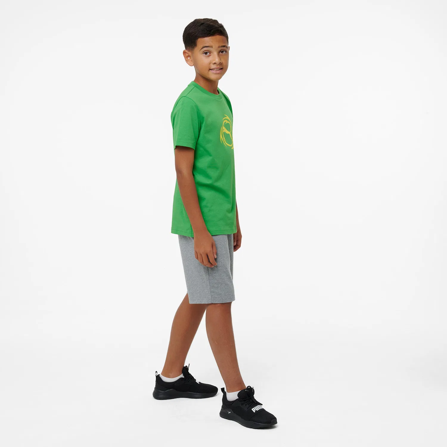 Детская хлопковая футболка с принтом Puma, Green — фото 4