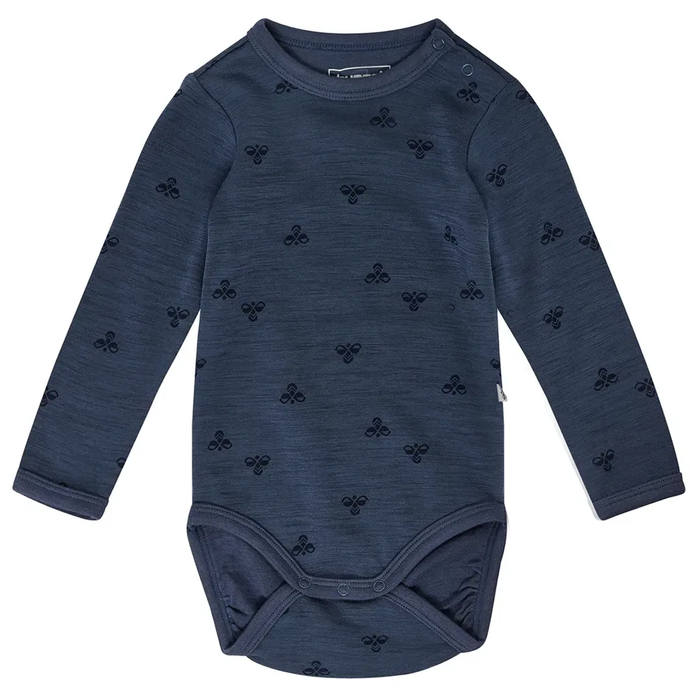 Боди с длинным рукавом Mini Wool Hummel, синий