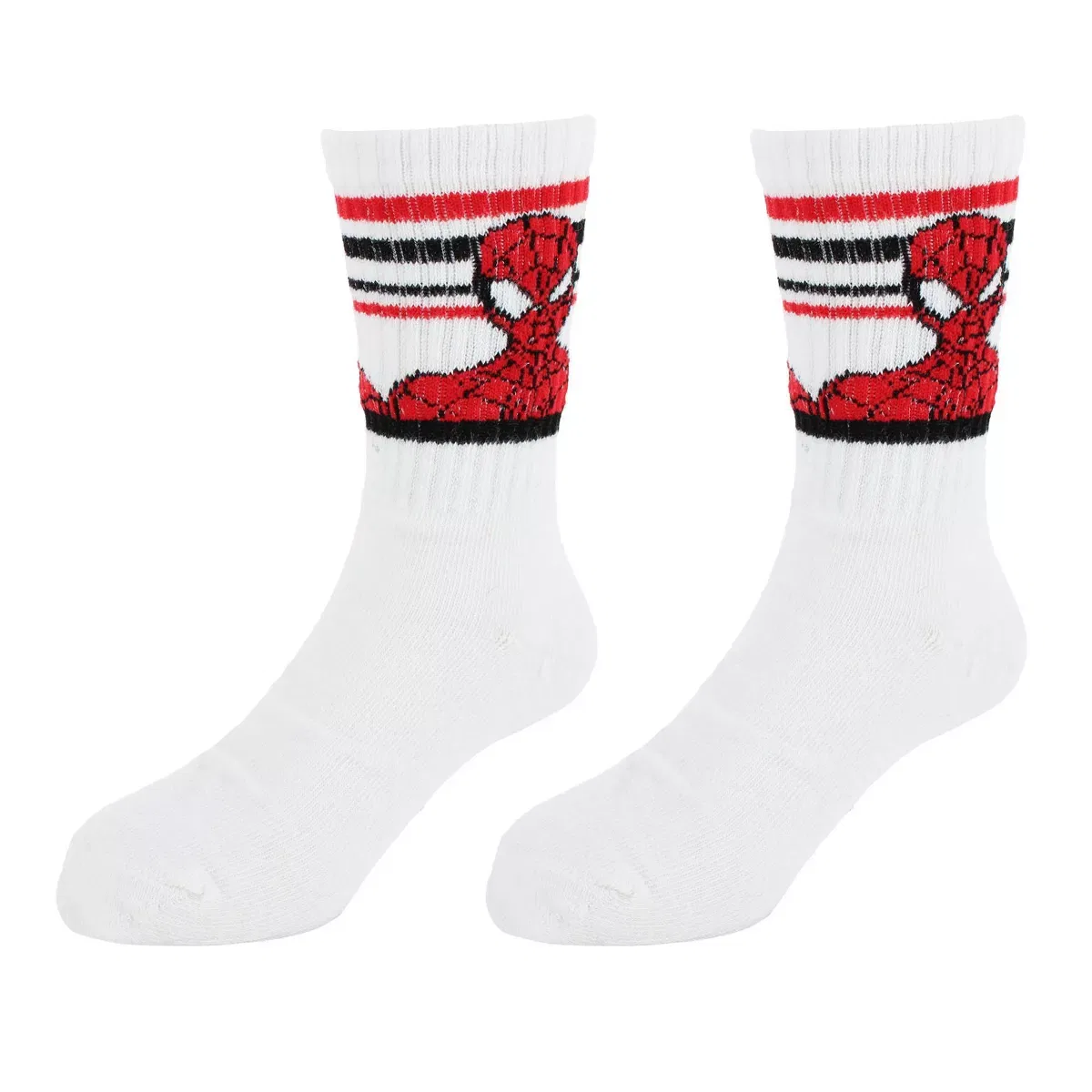 Детские носки для мальчиков с принтом The Amazing Spider-Man Textiel Trade, White With Black And Red Stripes — фото 3